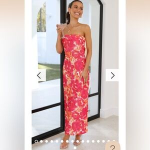 Billi J Miya Maxi Dress - Pink/Red Floral